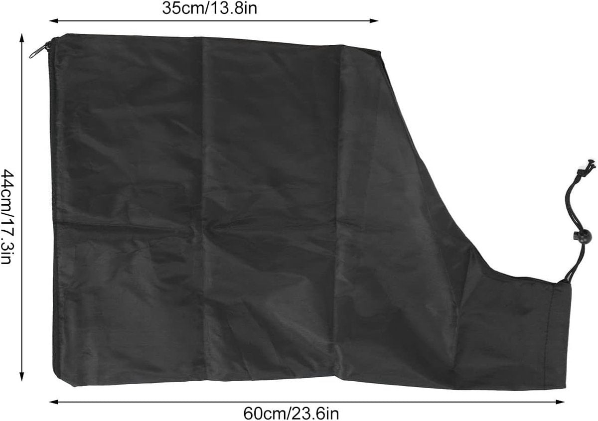 60*44 cm - Leaf blower storage bag - backpack leaf collection bag - universal replacement bag for bottom waste disposal - Oxford cloth garden leaf blower collection bag - with zipper - black