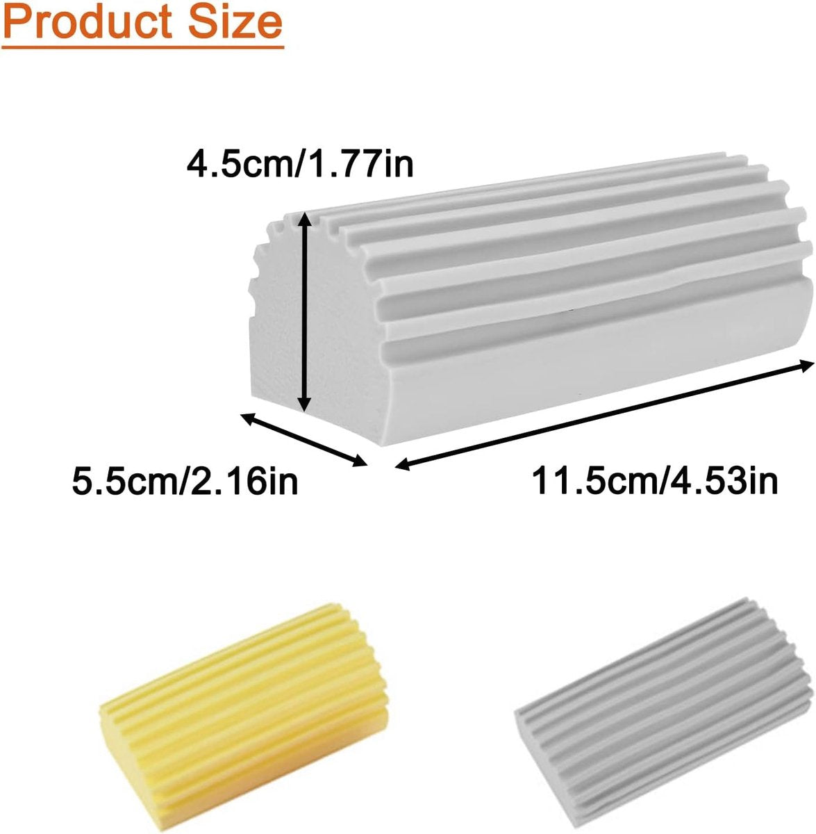 4 pieces - Cleaning sponge - Magic sponge - Duster sponge - Kitchen sponge - Cleaning brush - Cleaning tool - reusable - for cleaning curtains, glass, basements, mirrors and windows - grey, yellow