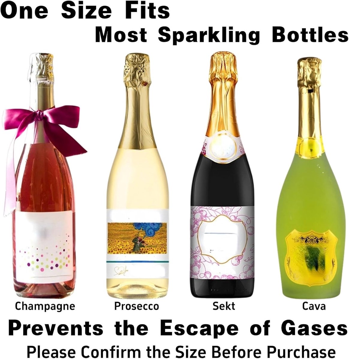 pieces - Stainless steel champagne stoppers - Reusable - champagne corks and stoppers - Food-grade anti-bubble wine stoppers - Leak-proof - For champagne, cava and prosecco - 5.5*3.8 cm - silver