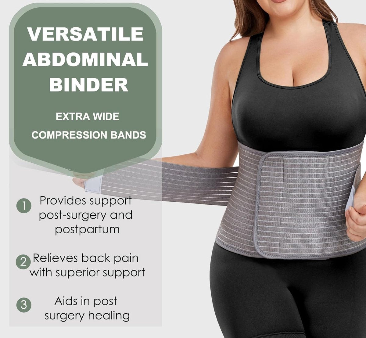Postpartum Pregnancy Belt - Postpartum Belly Belt - Postpartum Support Belt - Breathable Belly Wrap - Pregnancy Belly Belt - Belly Braces - Corset - Kidney Warmer - Recovery Belt - Lower Back Support - for women - Size L/XL - Grey