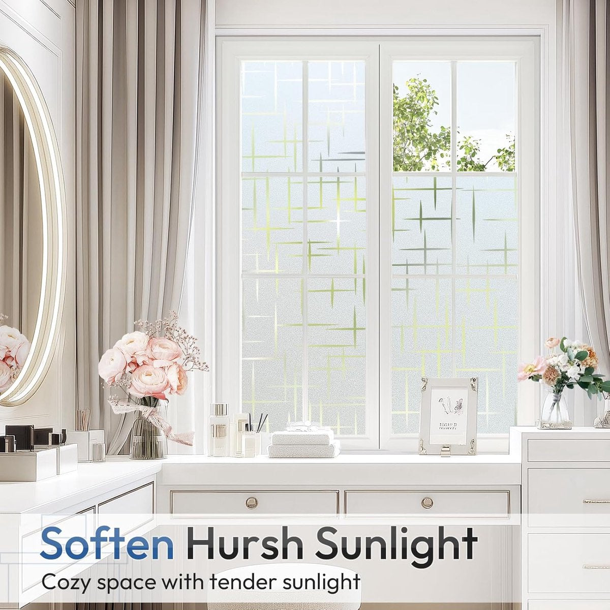 Window film - 45x200cm - anti-glare window film - Window privacy film - static window film - frosted glass decorative static sticker - Sun protection and Insulating - Self-adhesive - window film - Frosted glass