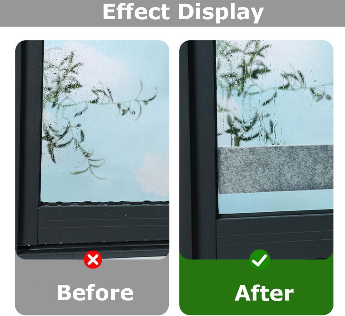 2 rolls - Moisture-proof strips for windows - 3cm*4m - Absorbing condensation strips for window felt - Absorbing stickers - Self-adhesive strip - Anti-condensation felt pads - Anti-condensation strip for windows - Window glass Water-absorbing Sticke - Moi