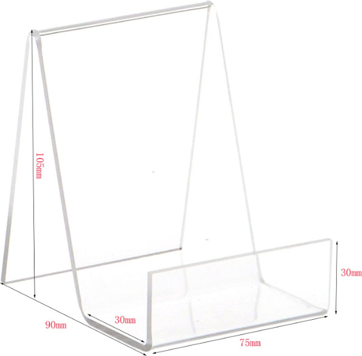 Bookend - Transparent - Bookends - Book Holder - Book Stand - Acrylic - 75*90*105mm