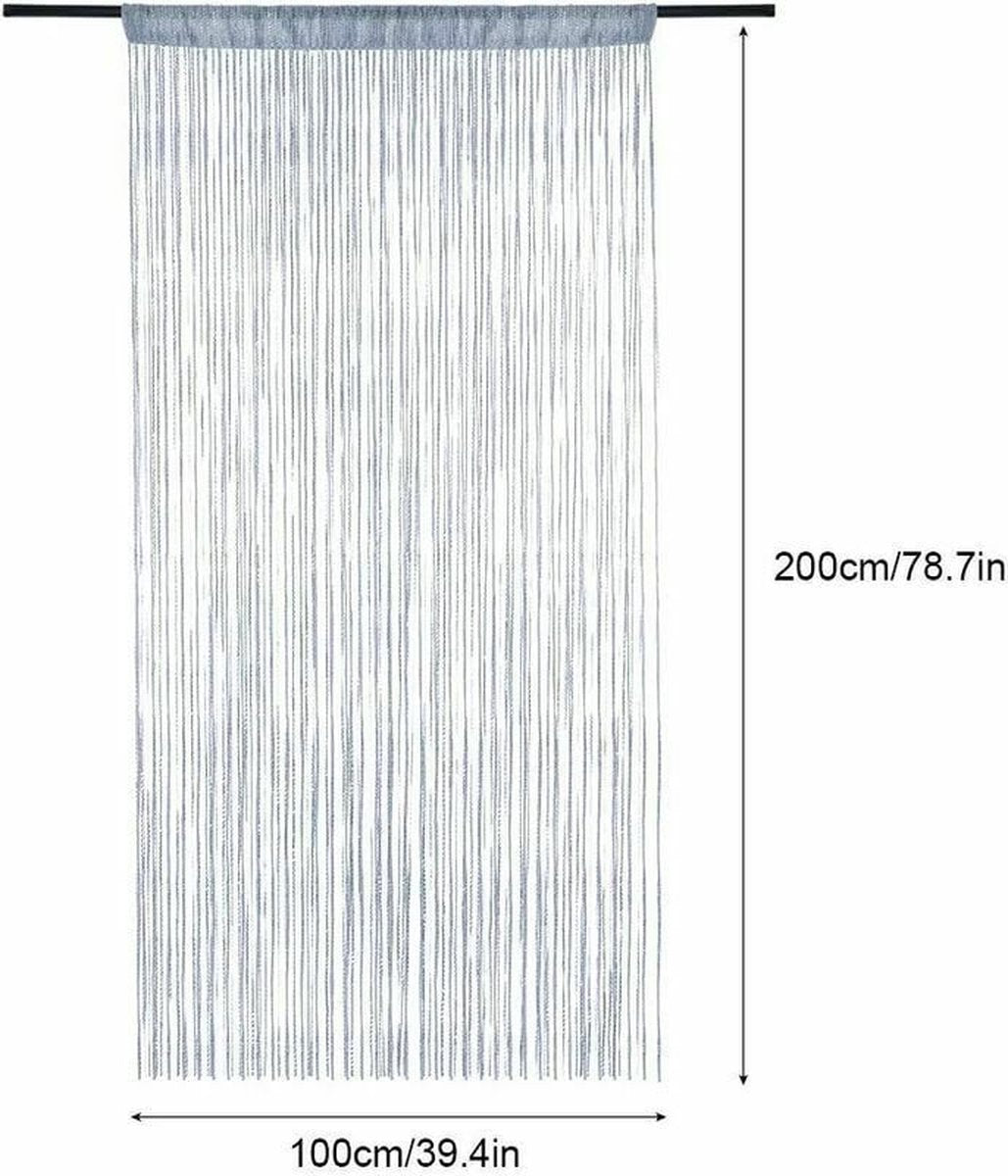 Fly screen curtain - Door curtain - Glitter mosquito net - Anti-fly door curtain - 100 x 200 cm - With silver thread - Polyester - white - Decorative curtain - Mosquito net