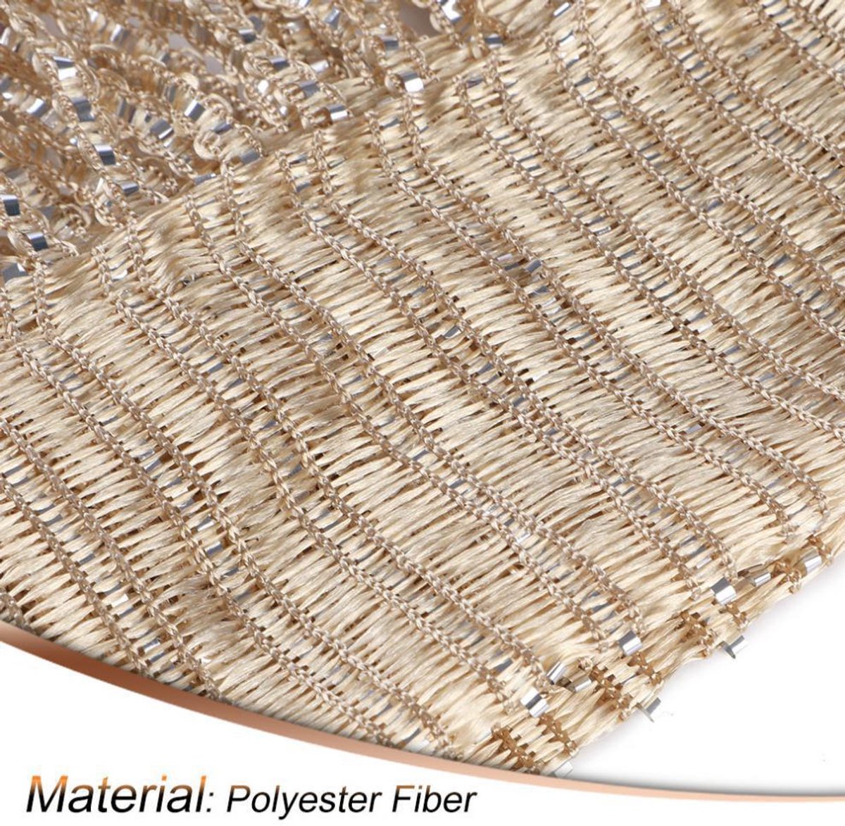 Fly screen curtain - Door curtain - Glitter mosquito net - Anti-fly door curtain - 100 x 200 cm - With gold thread - Polyester - Gold - Decorative curtain - Mosquito net
