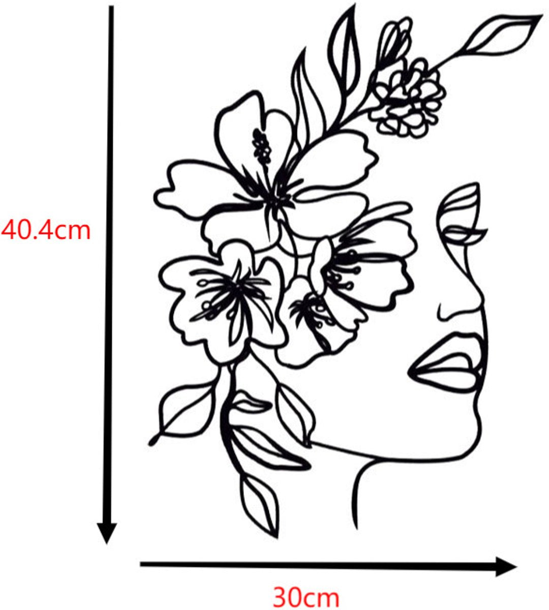 Wall decoration - Wall decoration - Garden decoration - Home accessories - 30*40.4 cm - Living room decoration - black - Line art - wall decoration - metal
