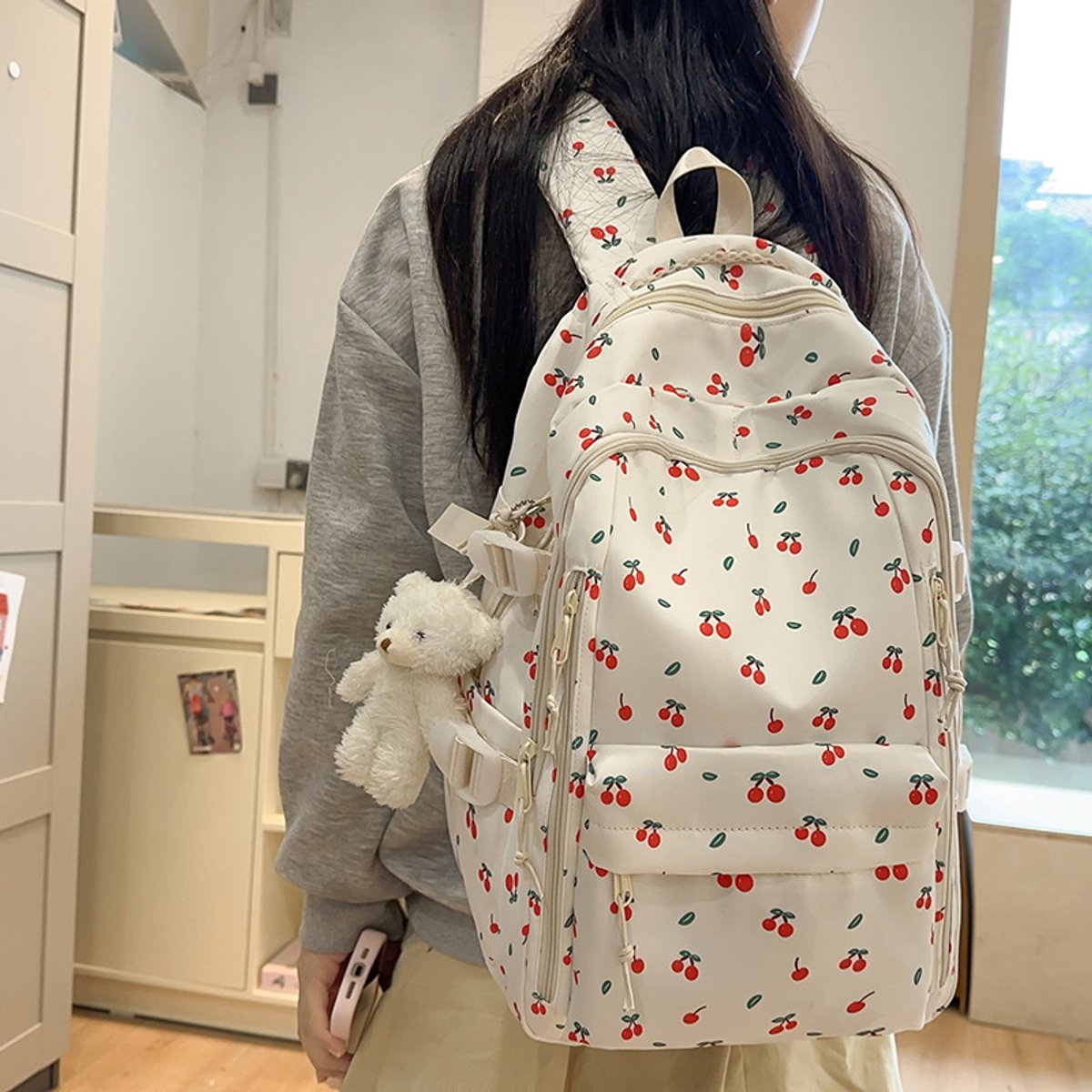 Backpack - School Bag - Backpack - Girl Backpack - School Backpack - School Bag - Tablet Backpack - 20 Liters - Cherry