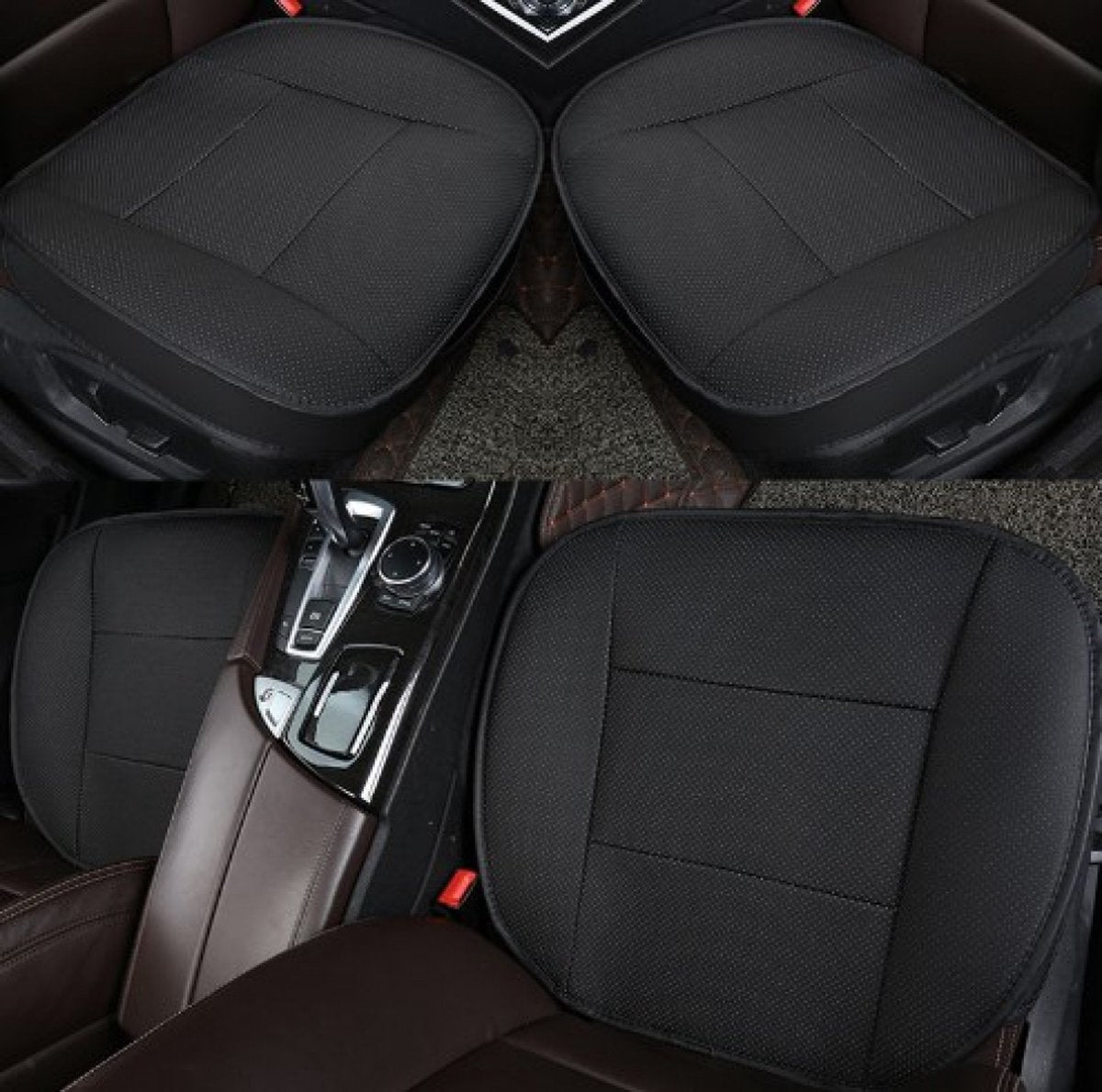 Seat cushion - Car seat cushion - Car cushions - for car - PU leather - Comfortable - Chair cushion - half pack - black - 52*50*1cm
