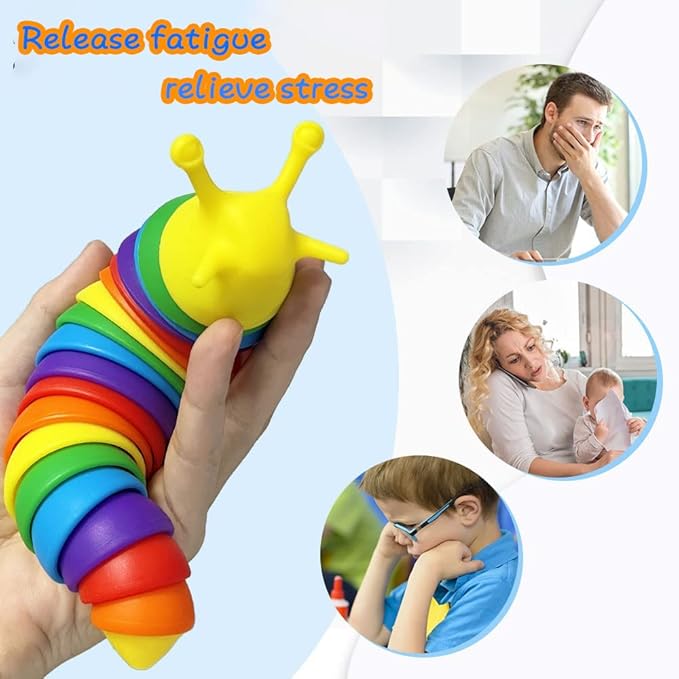 Fidget Slug, 3D Sensory Slug Fidget Toy, Funny Crawling Slug Fidget Toy Black purple 14CM