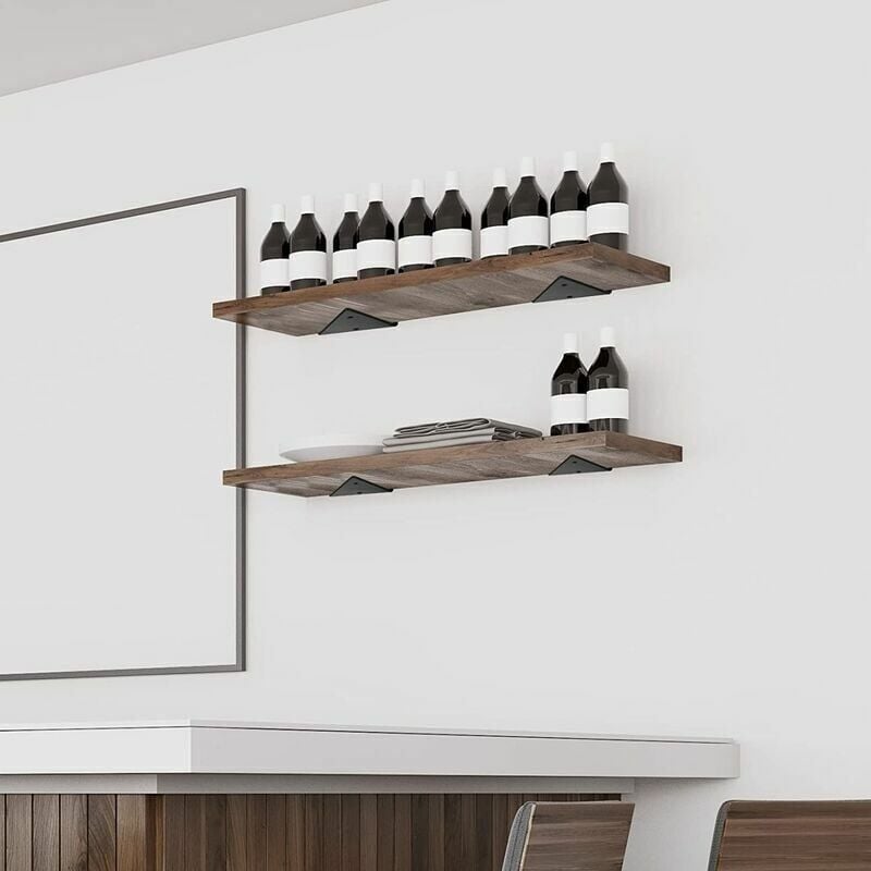 Floating Shelf Brackets 4 pcs Invisible Triangle Metal Wall Shelf Brackets for Shelves