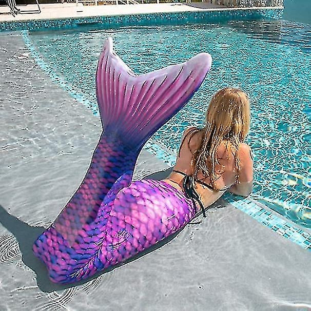 Children's Mermaid Tail for Swimming with Monofin, Purple, Adult Size XL, Compatible with Water Play