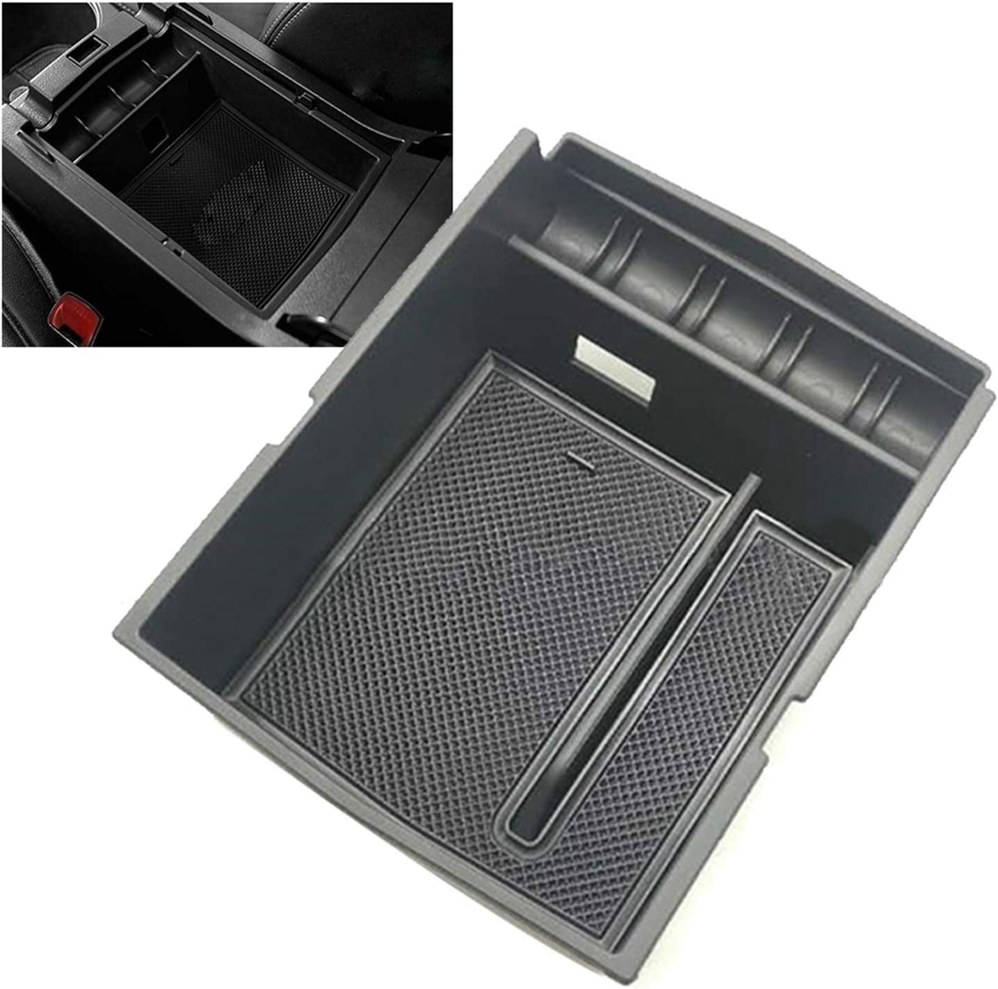 1pc Car Center Console Armrest Organizer Storage Box Tray Insert Black Fit for Subaru Outback 2015-2019 Auto Storage Tray LiMePng