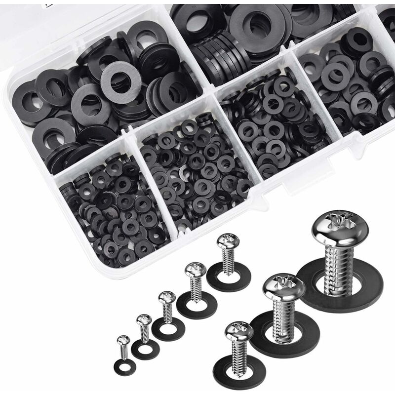 Black Plastic Lock Washers Fasteners Self-Locking Washer Assortment 500pcs M2.5 M3 M4 M5 M6 M8 M10