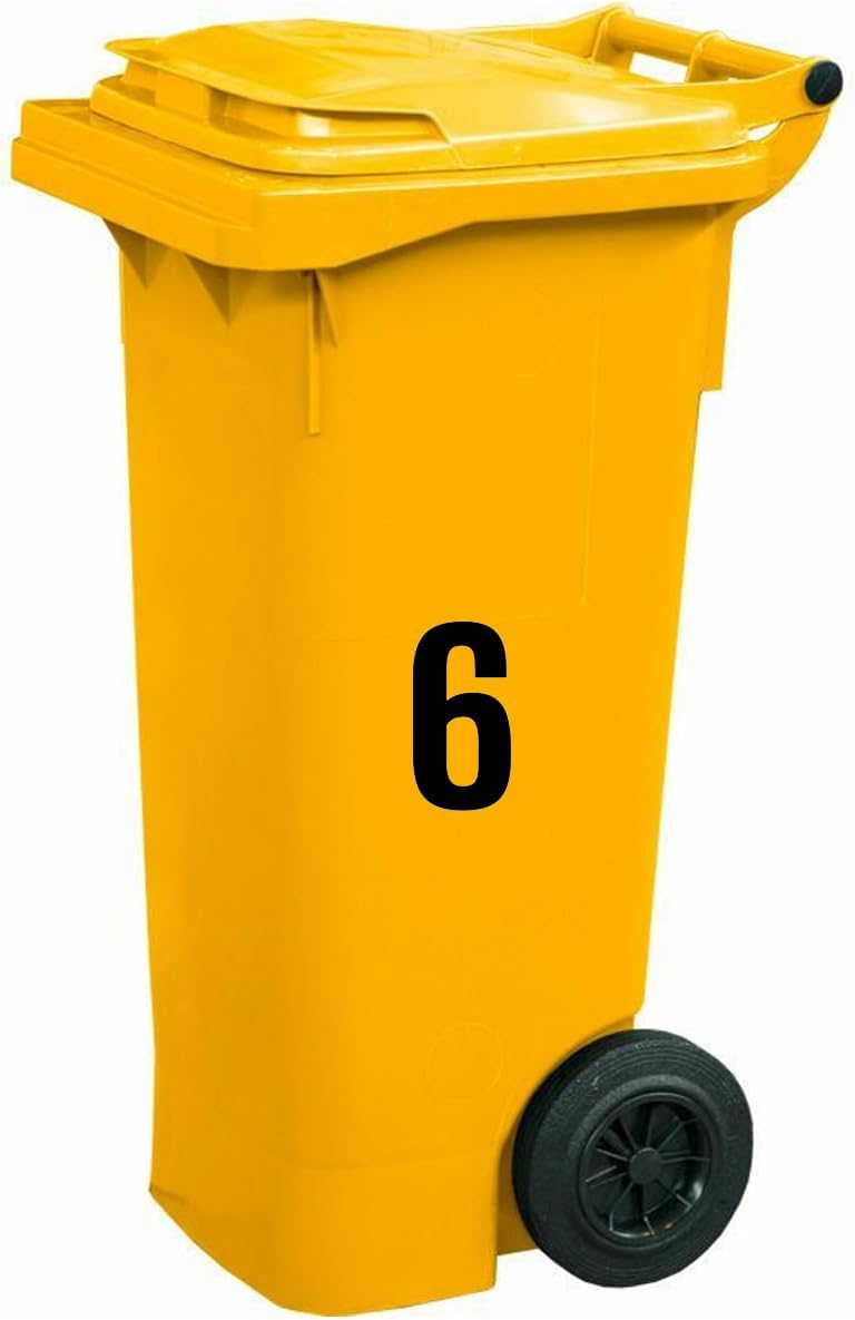 4 Inch Large Vinyl Number Stickers - 6 Sheets Mailbox Address Numbers for House - Self Adhesive 1-10 for Door, Trash Cans, Cars, Signs, Party Decor (Black)