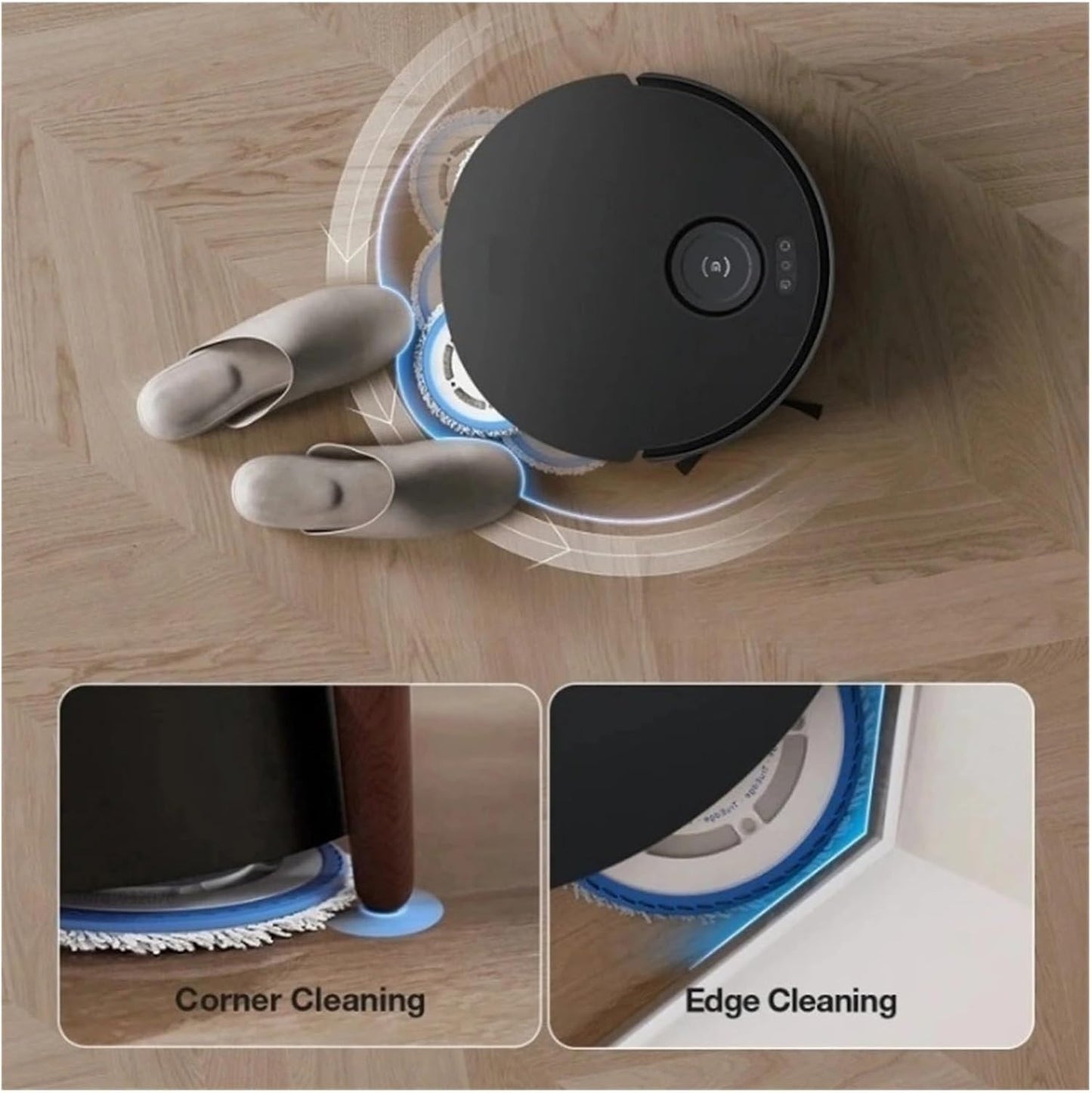 Mop Mount ,Compatible for ECOVACS T30S Combo/Pro ,Mop Kit Mopping Plate Robot Vacuum Cleaner Accessory Spare Parts(2 PCS Mop Mount 2 pcs Mop)