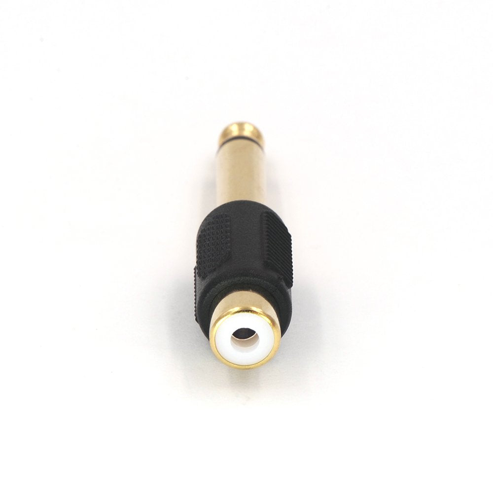 Audio Adapter 6.35mm Mono Male to RCA Female Cable Connector 6-Pack Compatible with Audio Equipment