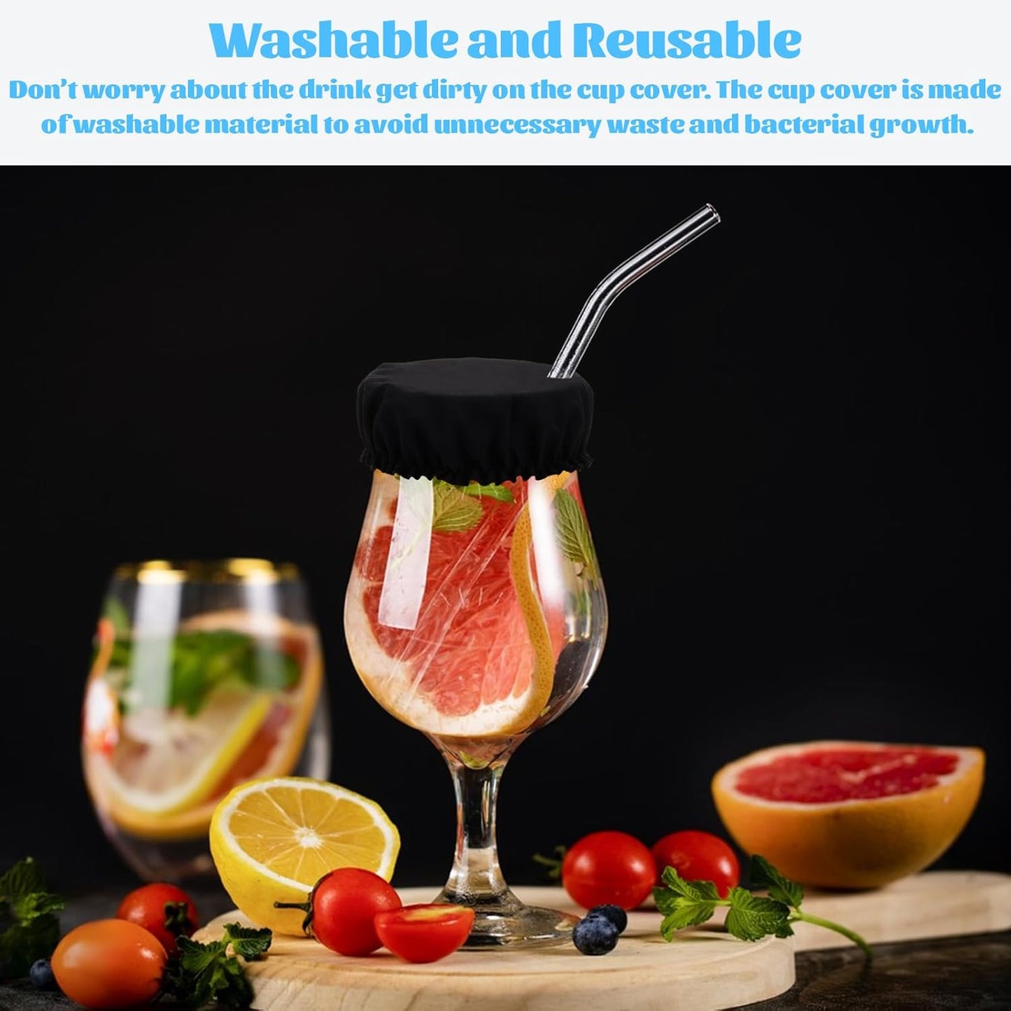 15Pcs Drink Cover Scrunchies with Straw Hole, Reusable Spiking Prevention Scrunchie Cup Drinks Protection Bottle Cap Washable Elastic Protector for Women Girl Bar Club Party