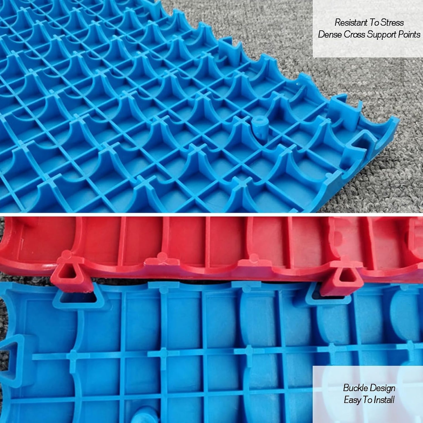 1.8 cm thick plastic interlocking floor tiles/grilles for car wash bays and car detailing shops - plastic divider mats - black (1pc)