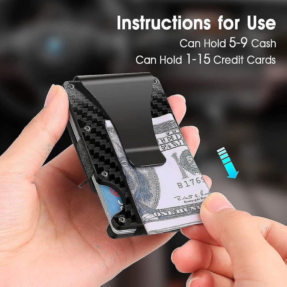 Wallet - Credit Card Holder - Men's Wallet - Minimalist Ultra-Thin Men's Wallet - Aluminum Alloy Material - Black