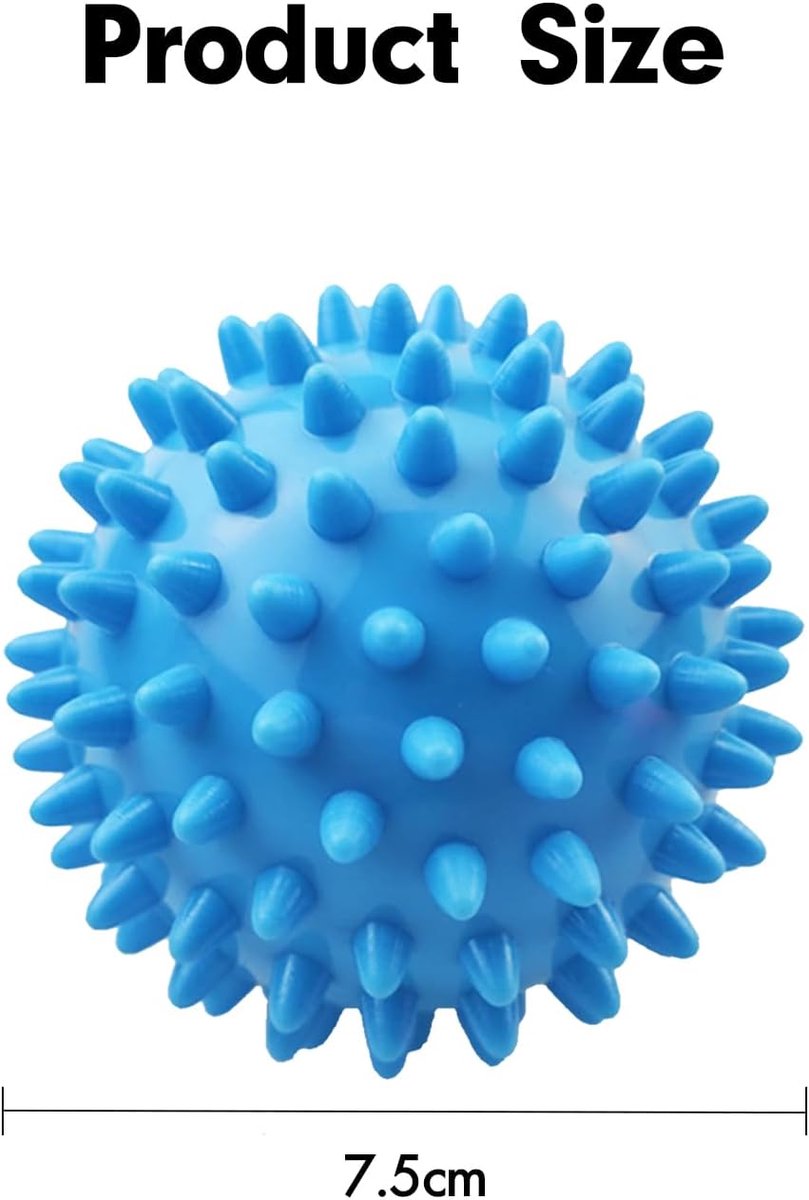 Massage Balls - (Pack of 3) - Trigger Point Massage Balls - Massage Balls with Soothing Points - Pointed Balls - Hedgehog Balls - Trigger Point Exercise Balls - For massaging leg, shoulder, hip and foot muscles (Blue/Black 7.5 cm)