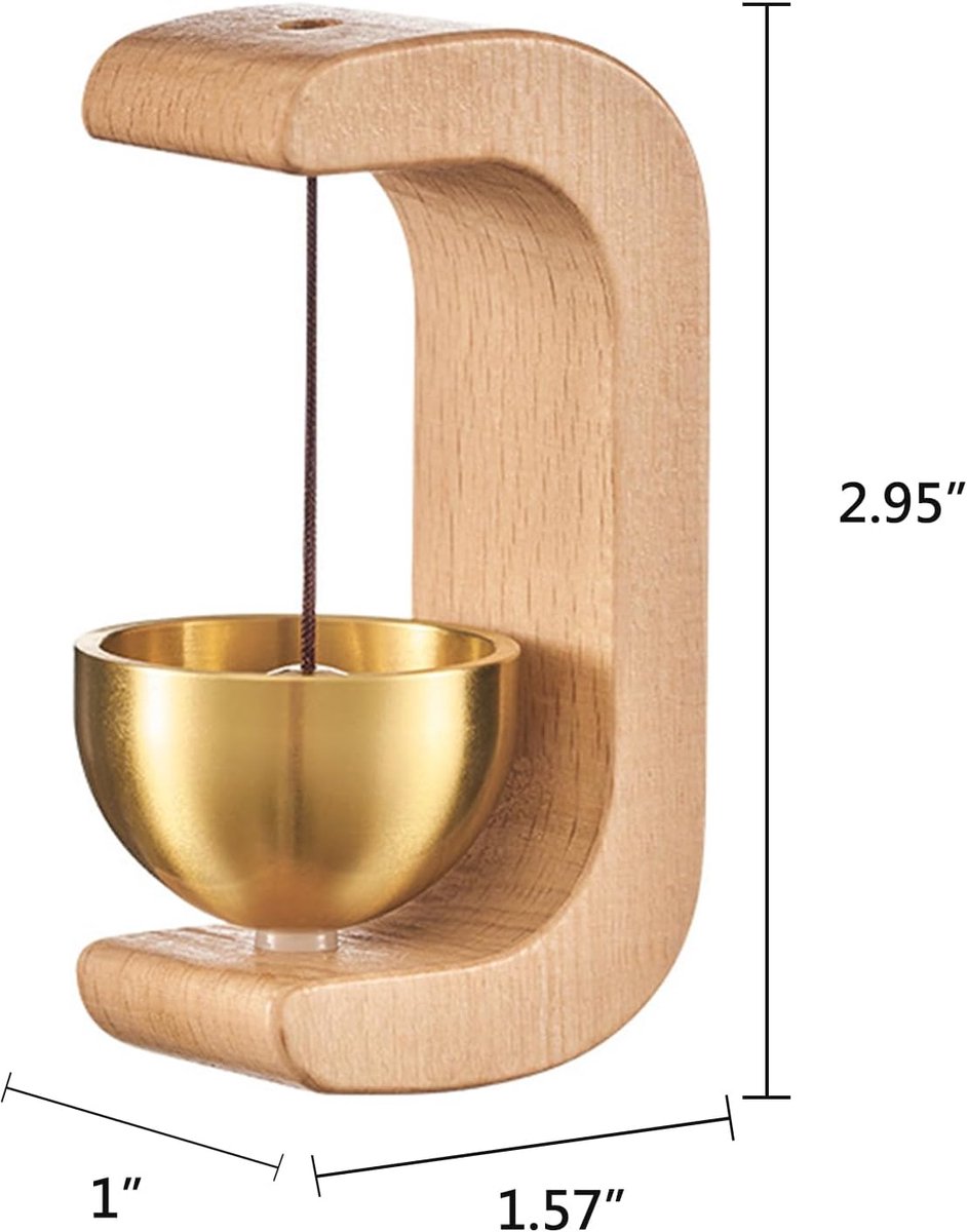 Wind Chime - Magnetic Wind Chime - Wooden Doorbell - Wooden Shop Bell - For Opening Doors (Light Brown)