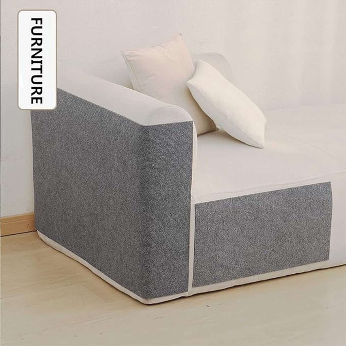 Premium Cat Scratching Mat - Couch Cushions - Strong adhesion, for ultimate fun for your cat - Protects your furniture, lets your cat have fun (size: 30x30 cm, Gray, pack of two)
