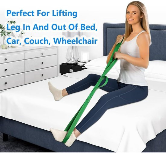 42 Inch Leg Raiser - Suitable for post-hip replacement and post-knee surgery - Leg Raiser Strap - Convenient for getting in and out of bed, car, couch, and wheelchair(Green)