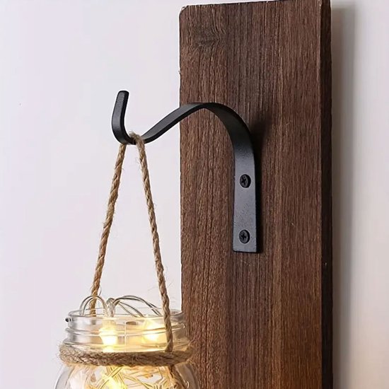 Hanging hooks - Set of 4 - Wall mounting - Suitable for bird feeders - Black - Suitable for indoor and outdoor use