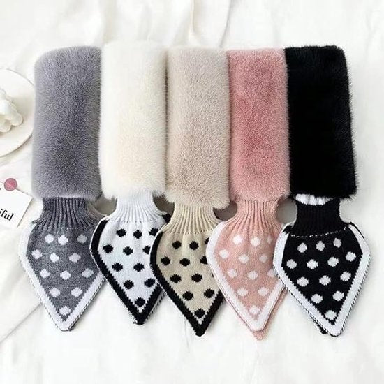 Warm scarf for autumn and winter - Soft and comfortable women's scarf with dotted pattern - Fashionable and versatile winter scarf for everyday use(Khaki)
