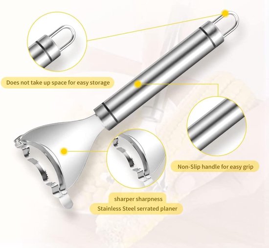 Corn thresher - Corn peeler - Corn cob peeler - High-quality stainless steel corn thresher - with ergonomic handle - Kitchen gadgets