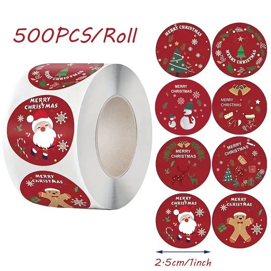 Stickers - 500 sheets - Christmas stickers - Label stickers - Gift stickers - Self-adhesive gift labels, DIY sealing stickers