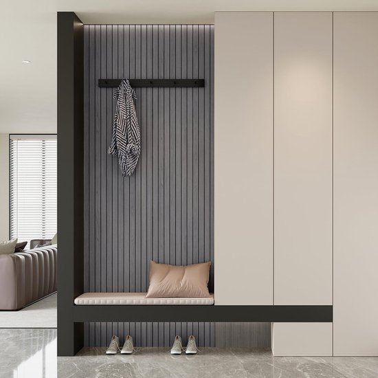 Self-adhesive 3D Wall Panel - Gray Oak Look - PVC Plank 300x40 cm for Wall & Ceiling - Soundproof