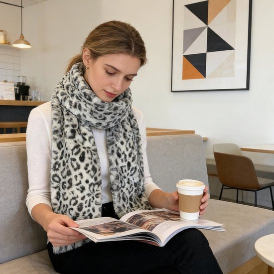Scarf with Concealed Zipper Pocket - Secure Storage Pocket for Keys & Cards - Downy Soft & Warm - Black