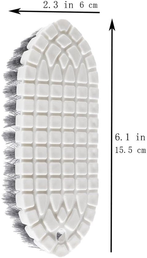 Brush - Multifunctional cleaning brush - Sturdy hand brush with stiff bristles - Multiple flexible brush heads - Suitable for cleaning bathtubs, kitchens, faucets and corners - Set of 2 - White