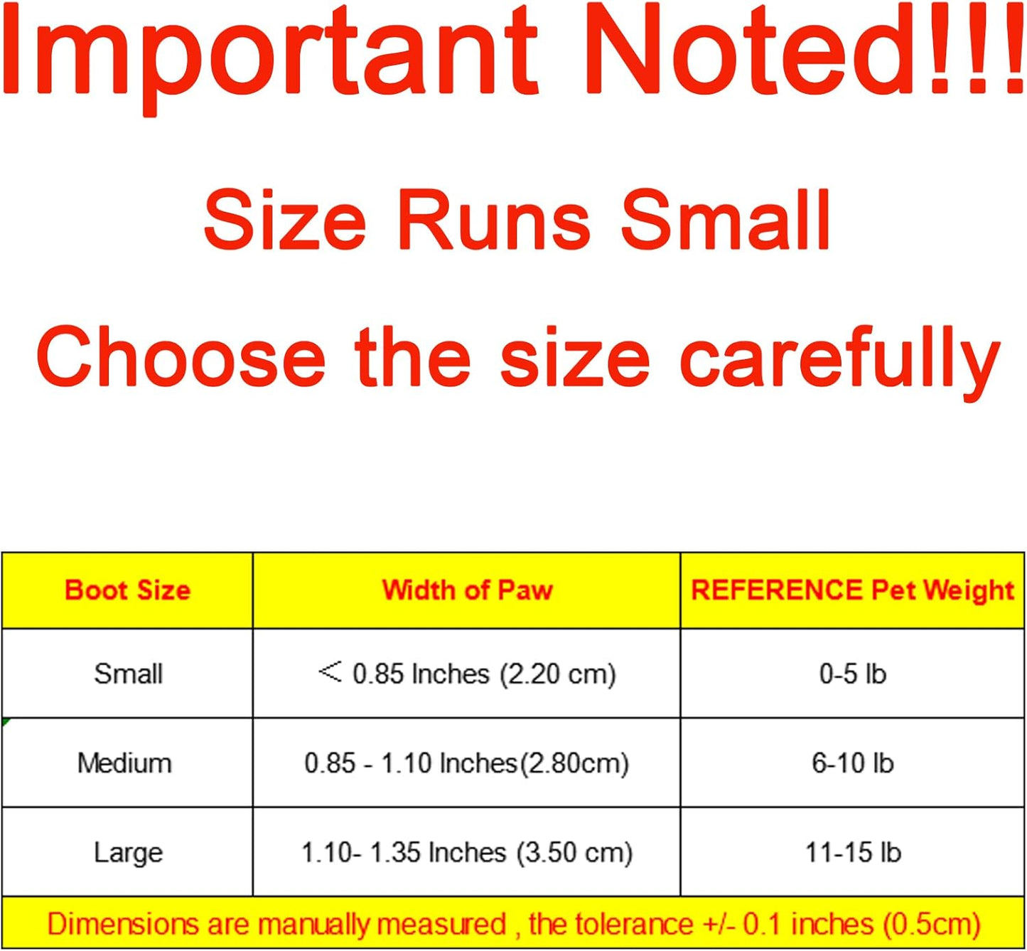 Dog Boots - Waterproof - Small and Medium Dogs - Yellow - Medium - 4 pcs