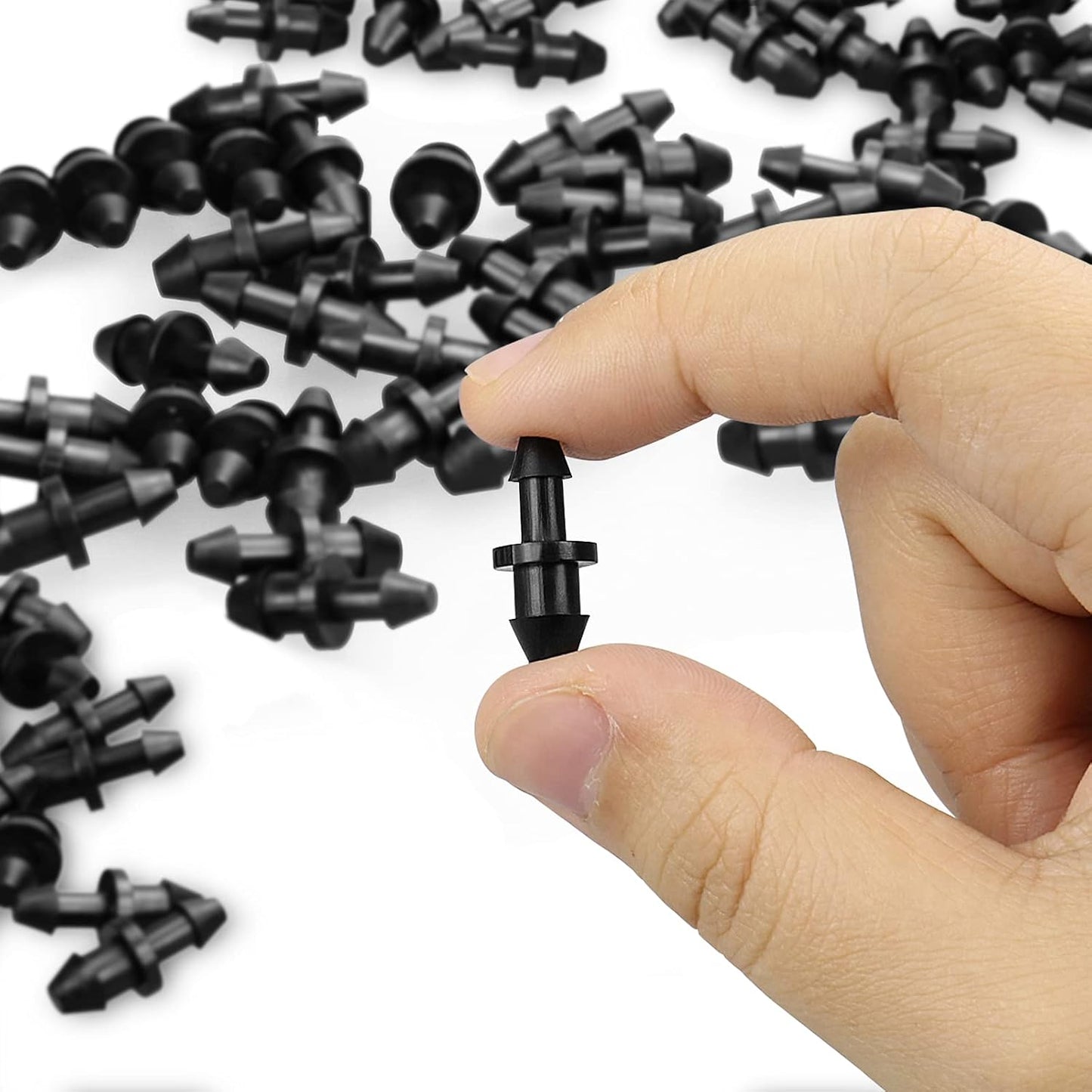 50 pieces 1/4" drip hose fittings end plug, 1/4" drip irrigation with barb end closure for garden sprinkler systems