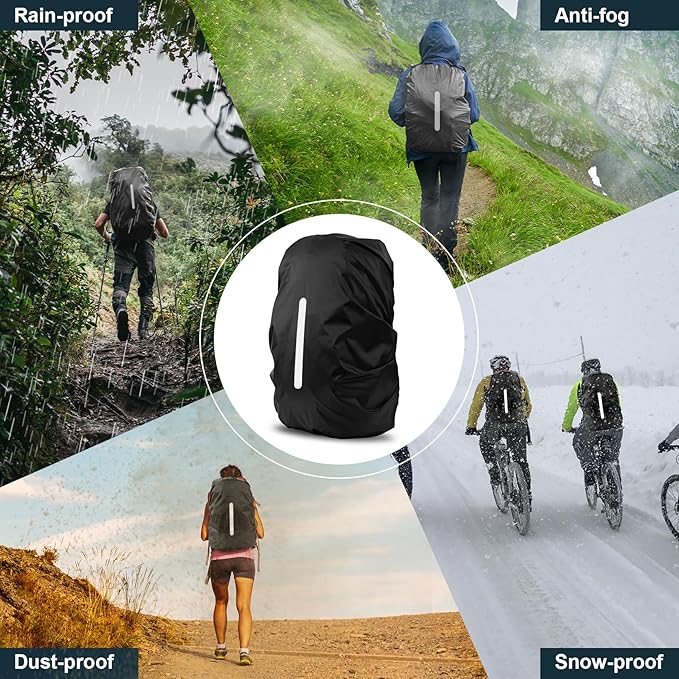 Backpack Cover - Waterproof and Reflective Protection - For Cycling and Hiking - 35 Liters