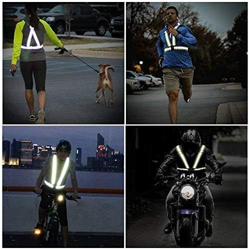 2 Pack High Visibility Reflective Safety Vests, Adjustable Running Gear for Cycling, Jogging, Walking and Night Exercise, Orange