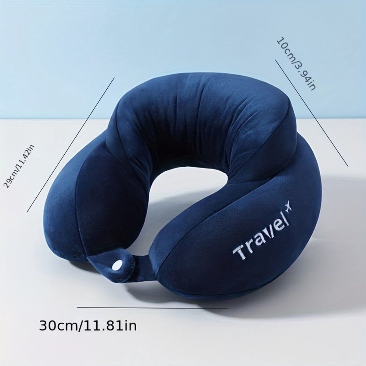 Shaped Travel Pillow, Ergonomic Neck Support Pillow, Airplane Neck Pillow, Cervical Pillow for Airplane and Travel, Blue