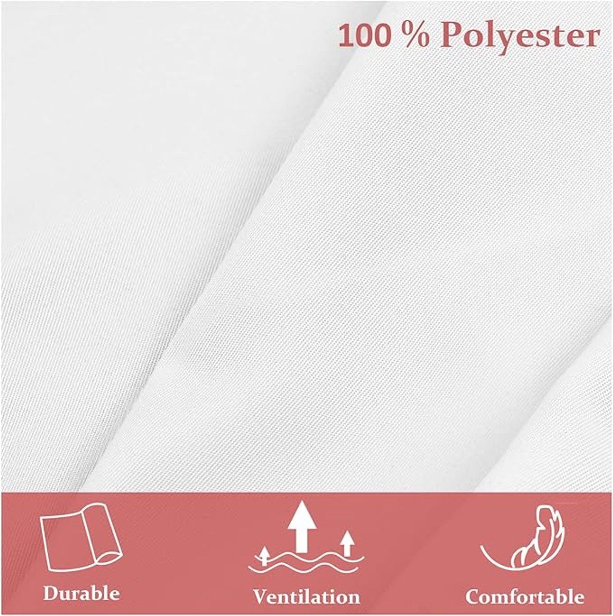 Plus Size Waterproof Apron with Two Pockets and Adjustable Neck Strap for Cooking, Grilling and Working, White, 97 x 88 cm