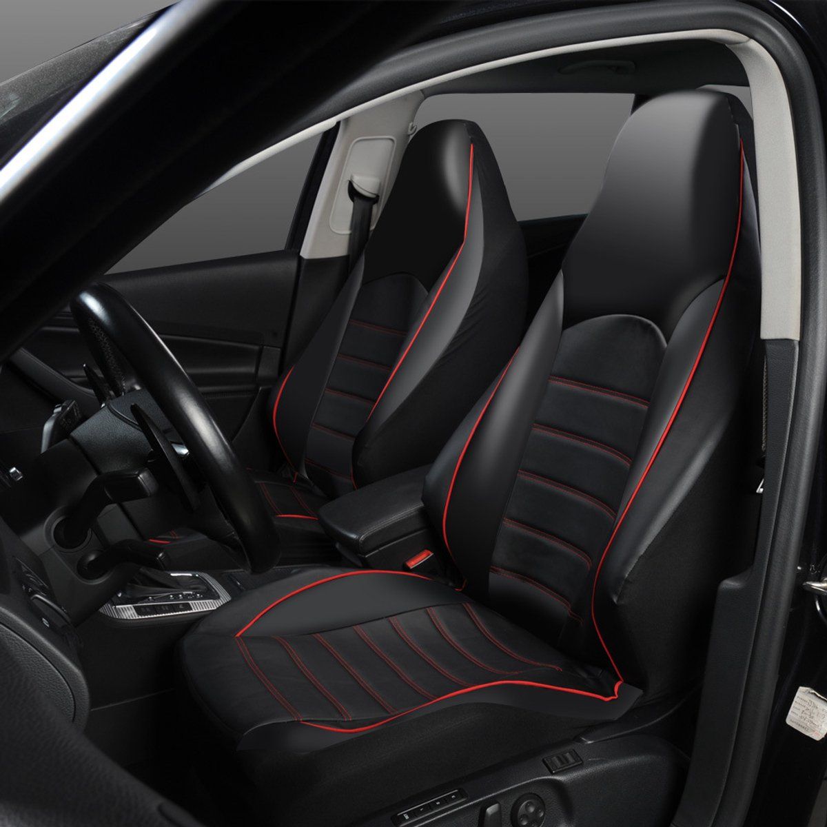 2 Pack, Universal Car Seat Covers, Waterproof Breathable Front Seat Protector Set for Cars, SUVs and Daily Driving, Black