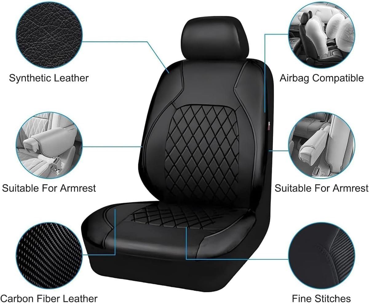 Car Seat Cover Set, Interior Protection, Protect Car, Waterproof Breathable, for Daily Car Use, Travel and Interior Organization, Black