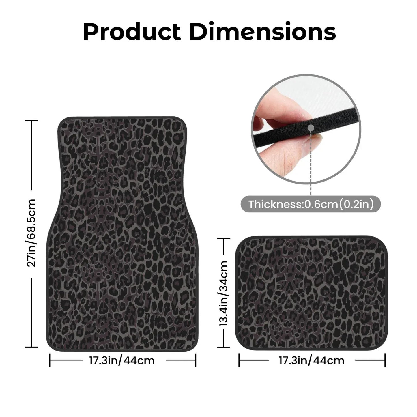 4 Piece, Car Floor Mats Set Carpet Protection, Universal Fit for Car SUV Truck, Vehicle Front and Rear, Leopard Print