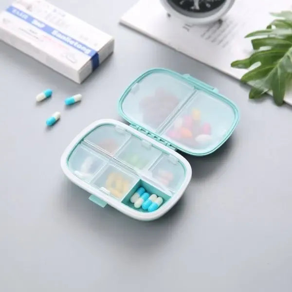 8-Compartment Doset Medicine Box, Compact Dosage Pill Jar Holder for Daily Tablets, Pink, Travel Pill Case, Secure Snap Lid