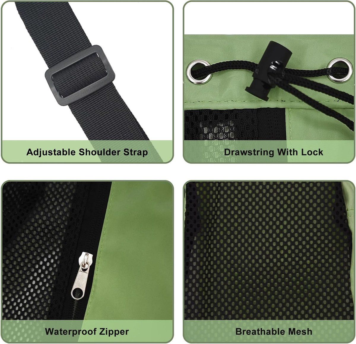 Gym Bag, Separation of wet and dry items, Drawstring backpack, Adjustable straps, quality water, resistant quality, Vegetable