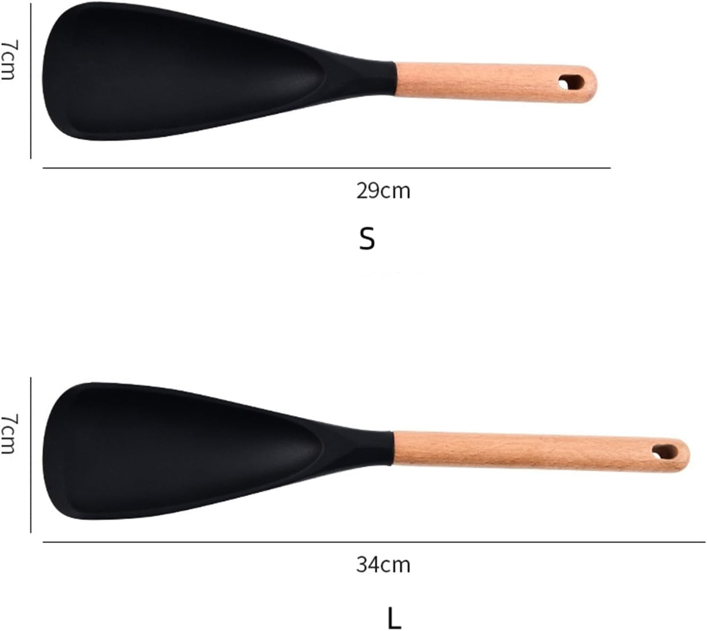 Multifunction Spatula Cooking Spoon, Multi Function Spatula Spoon, Silicone Cooking for Kitchen, 2 in 1 Multi Function Spoon, For Cook and Serving (Black, L) Khaki