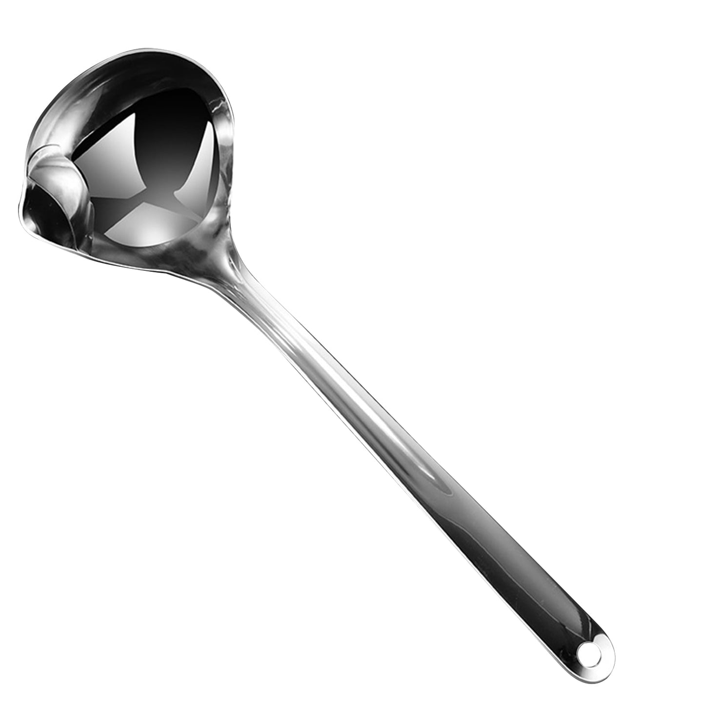 Reheyre Scalding Resistant Stainless Steel Soup Ladle with Long Handle - Cookware Supplies L As the picture
