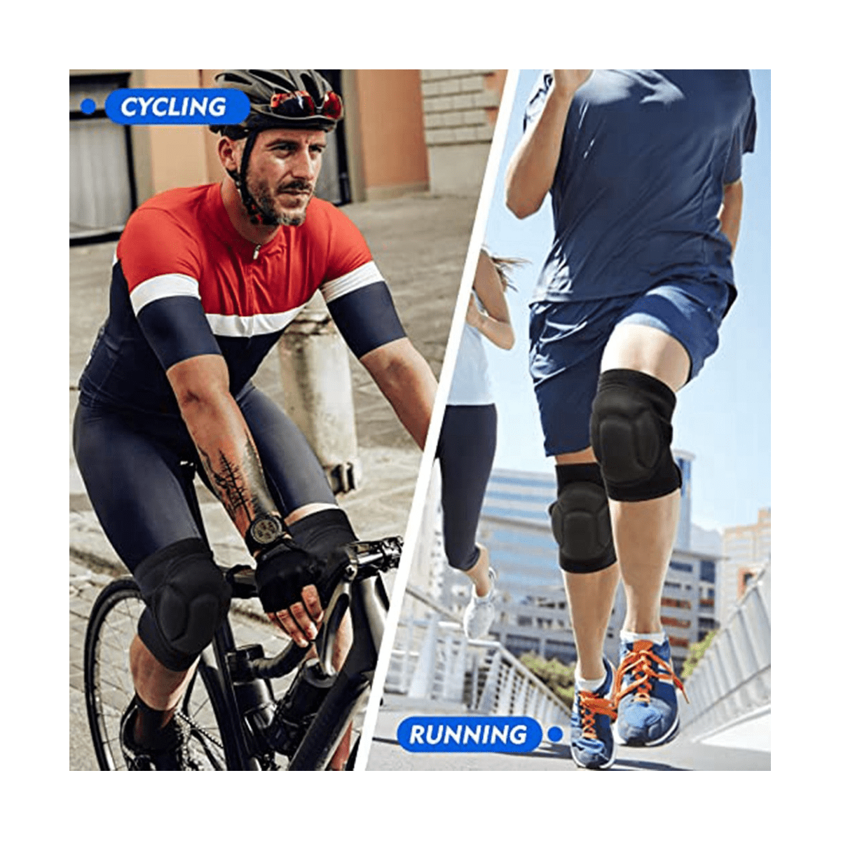 Men/Women Knee Pads for Gardening, Cleaning, Construction Work, Flooring, Volleyball, Anti-Slip Collision 1 Pair Black