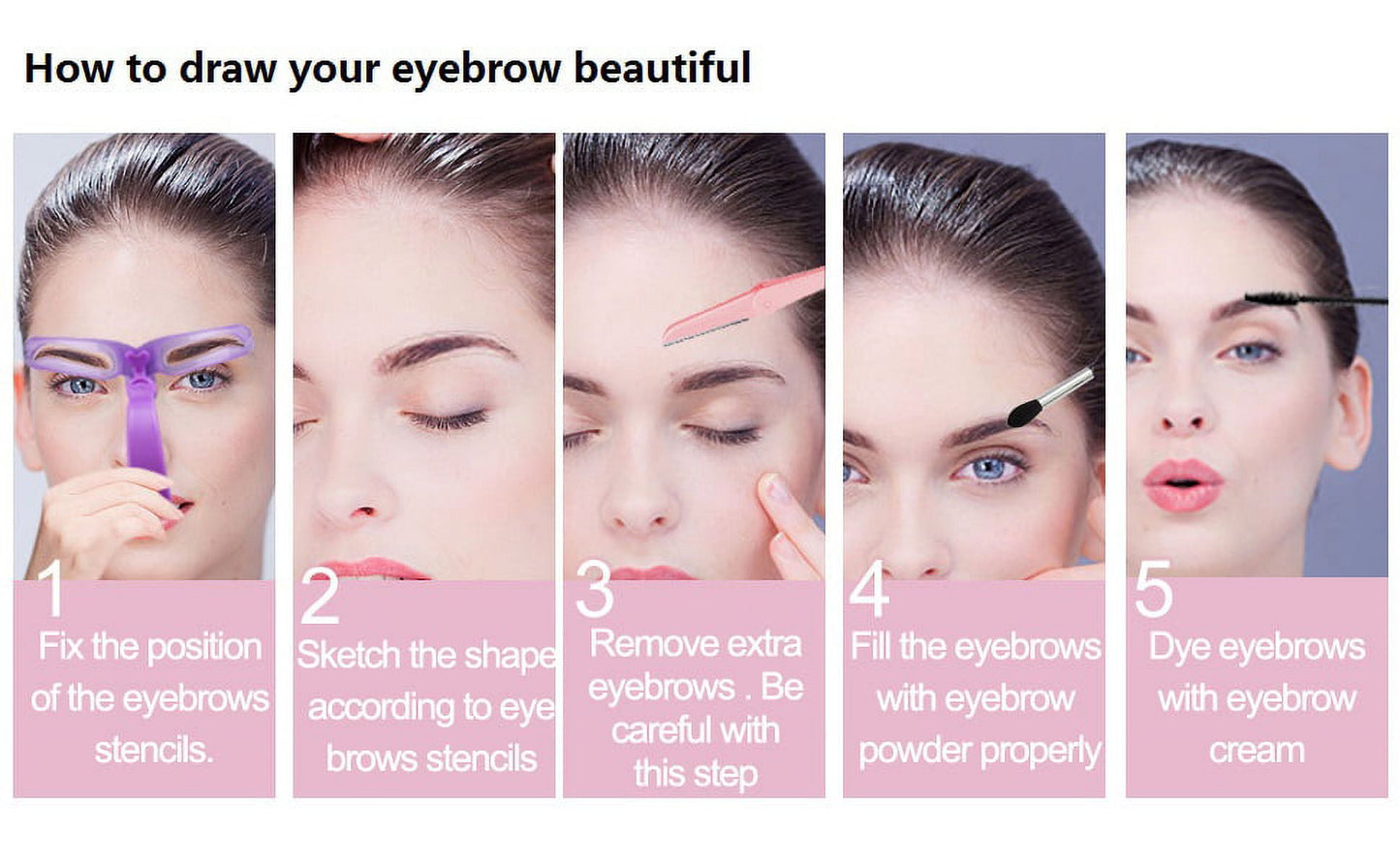 Eyebrow Stencils, Eyebrow Template, 8 Styles Reusable Eyebrow Stencil