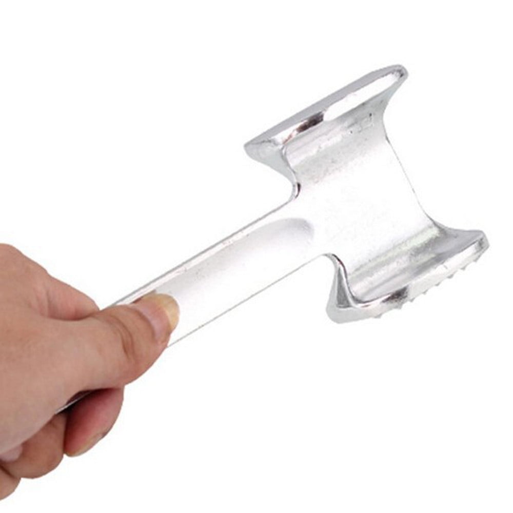 Stainless Steel Meat Mallet Tenderizer, Heavy Duty Mallet Tools Chicken Pounder, Steak Pork Kitchen Tool Silver
